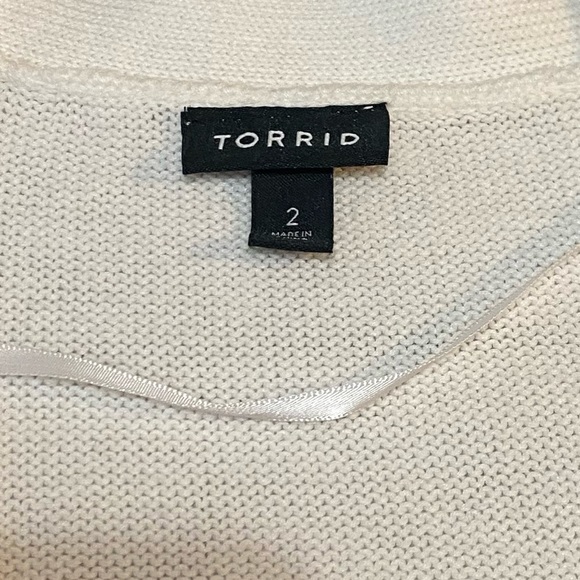 Torrid Cardigan Eyelet Lace Balloon Sleeve Sweater size 2X - Picture 6 of 7